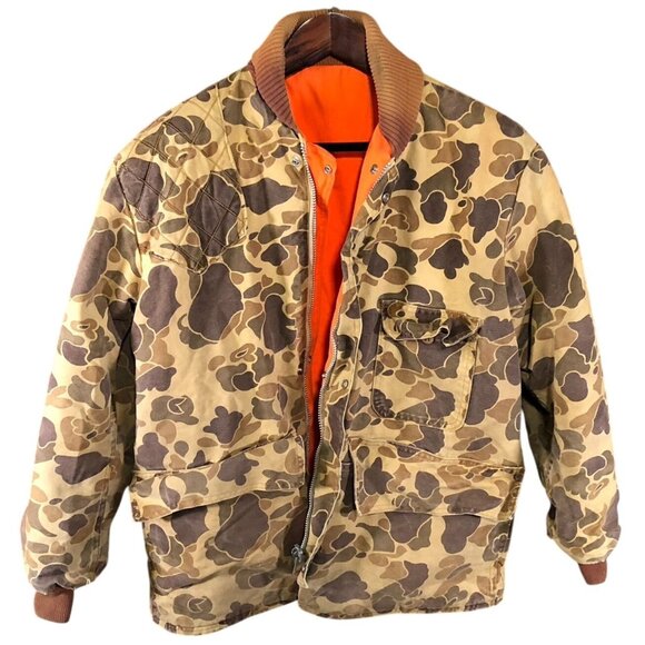 Vintage Game Winner Sportswear 70s Camo Jacket & Hunting Pants Set – Brown Duck - Picture 1 of 16